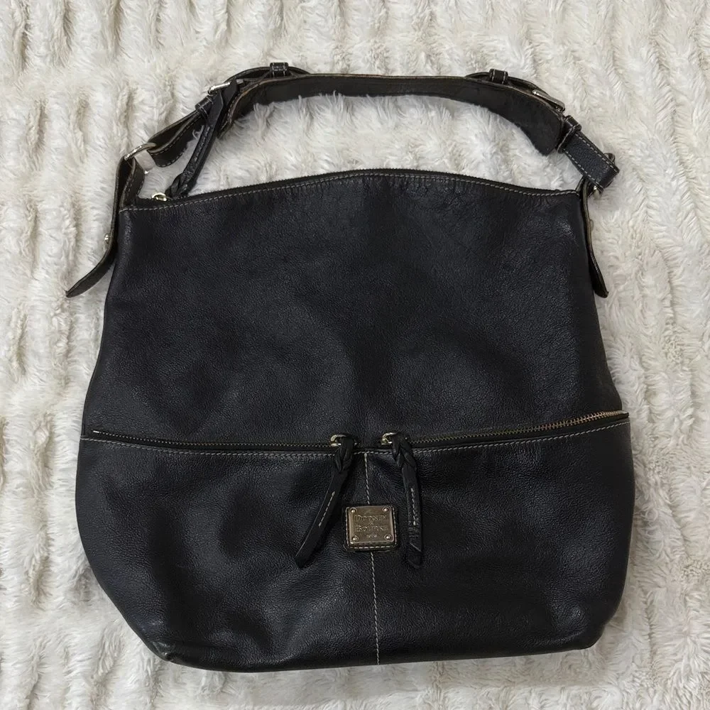 Dooney & Bourke Black Pebbled Dillen Hobo Shoulder Bag